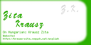 zita krausz business card